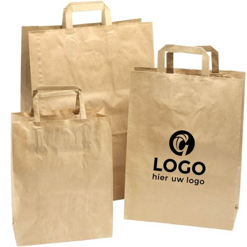 Sac en papier avec poignées plates L - image 1